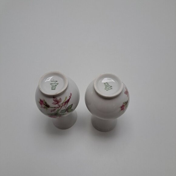 Zangenthal Bavaria Germany Miniature Porcelain Vases With Rose Design - Picture 6 of 8